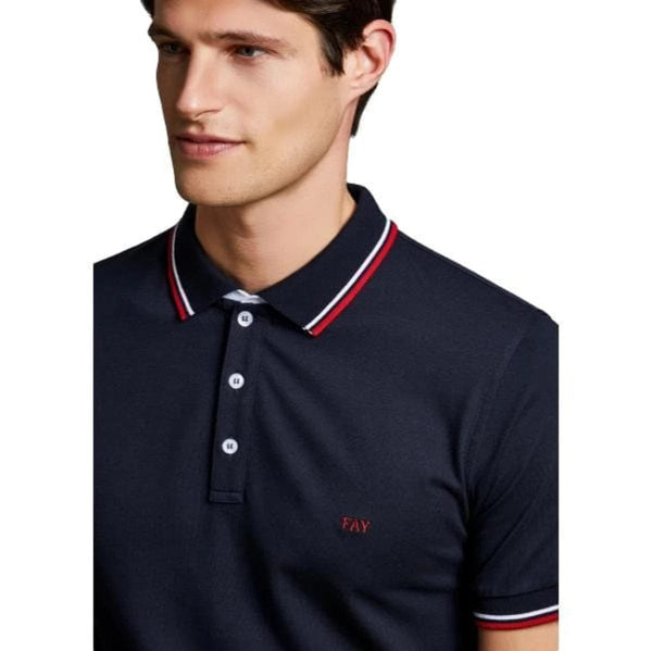 FAY M POLO Fay - polostretch pique donkerblauw - sissera mechelen