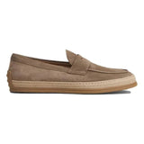 TODS M SCHOEN LAAG Tods - Loafers suede Penny bar taupe- Match Laren