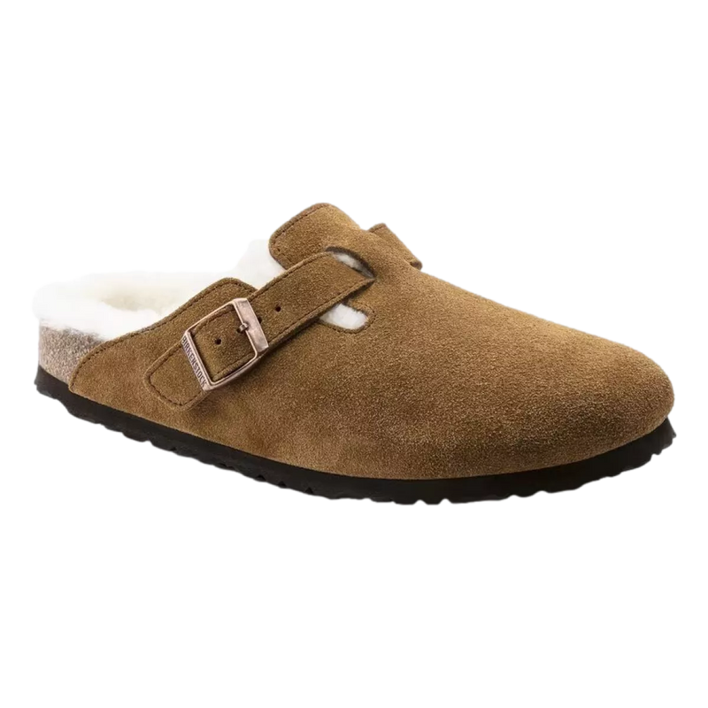 BIRKENSTOCK Birkenstock Boston Lamsvel Sandaal Camel - Match Laren