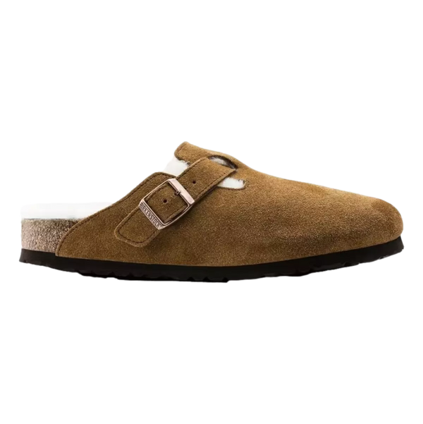 BIRKENSTOCK Birkenstock Boston Lamsvel Sandaal Camel - Match Laren