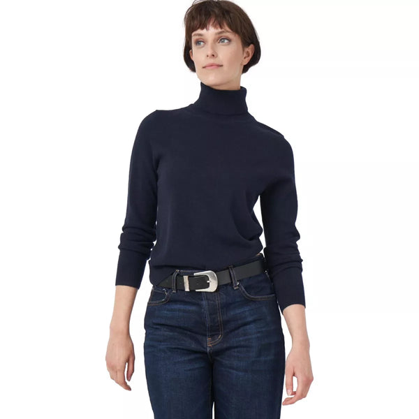 REPEAT Repeat Organisch Cashmere Trui Met Rolkraag Jeans Blauw - Match Laren