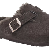 BIRKENSTOCK Birkenstock Klomp Boston Shearl Suede Donkerbruin - Match Laren