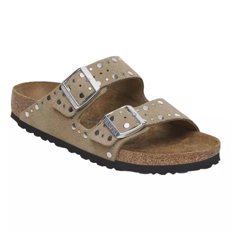 BIRKENSTOCK Birkenstock Arizona Rivet Slippers Taupe - Match Laren