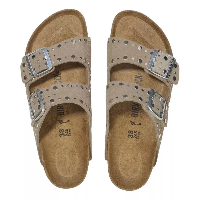 BIRKENSTOCK Birkenstock Arizona Rivet Slippers Taupe - Match Laren
