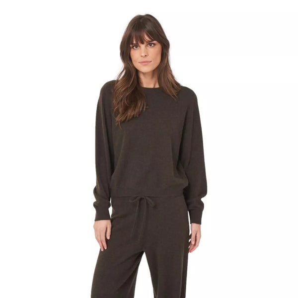 REPEAT Repeat Cropped Kasjmier Trui Met Ronde Hals Bruin - Match Laren