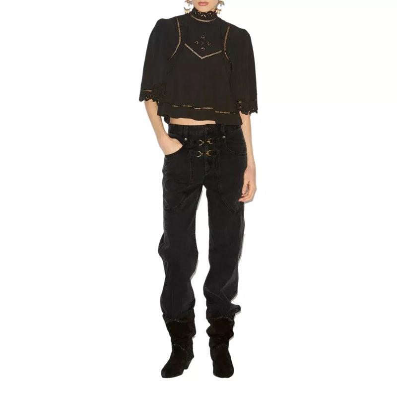 ISABEL MARANT Isabel Maranty Frany Top Zwart - Sisera Laren