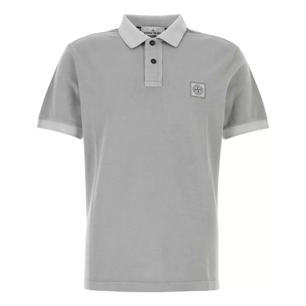 STONE ISLAND Stone Island Katoenen Pique Polo Lichtgrijs - Match Laren