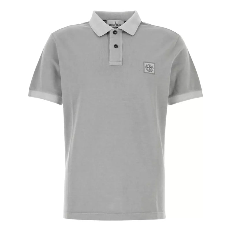 STONE ISLAND Stone Island Katoenen Pique Polo Lichtgrijs - Match Laren