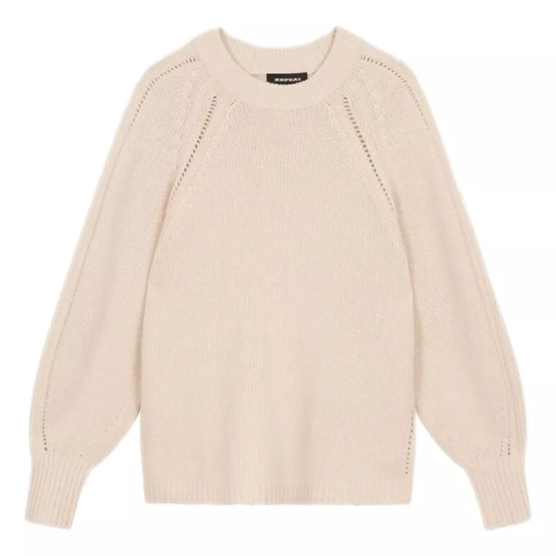 REPEAT Chunky Knit Pull-over Trui Zandkleur - Match Laren