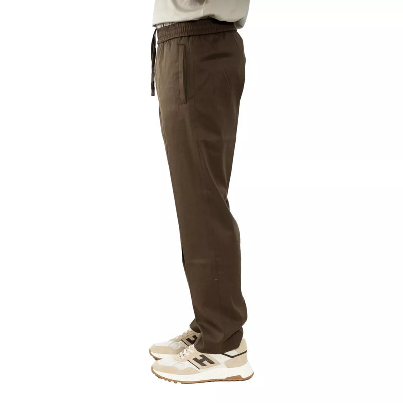 OLAF Olaf Slim Elasticated Trousers Brown  - Match Laren