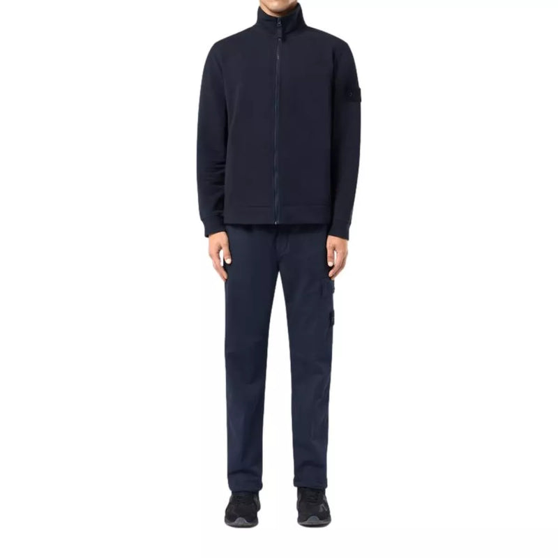 STONE ISLAND Stone Island Sweatshirt Met Volledige Rits En Geribde Details Marine - Match Laren