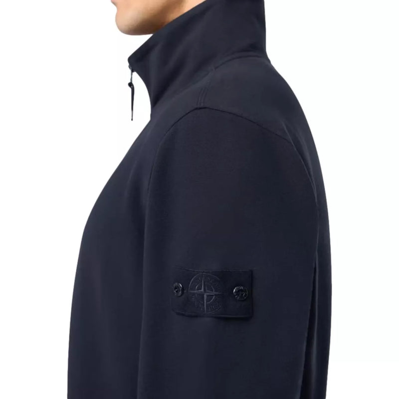 STONE ISLAND Stone Island Sweatshirt Met Volledige Rits En Geribde Details Marine - Match Laren