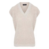 FFC FFC Cashmere Vest Met Rits Champagnekleur - Sisera Laren
