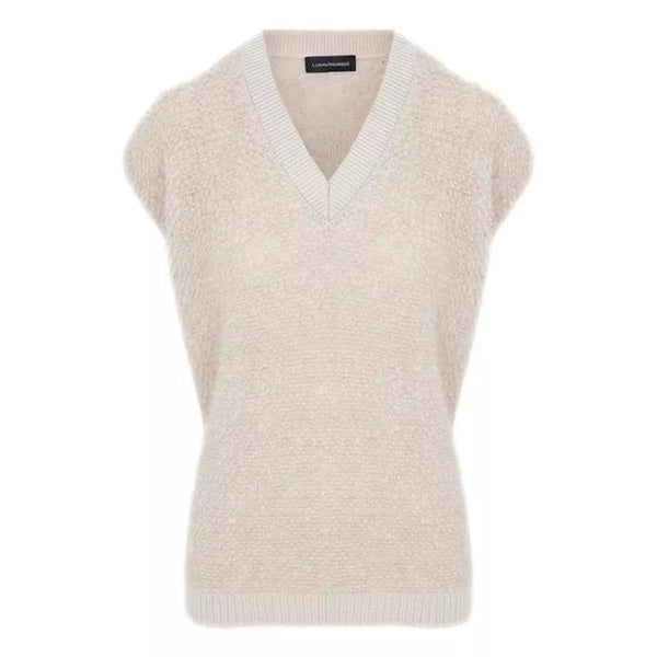 FFC FFC Cashmere Vest Met Rits Champagnekleur - Sisera Laren