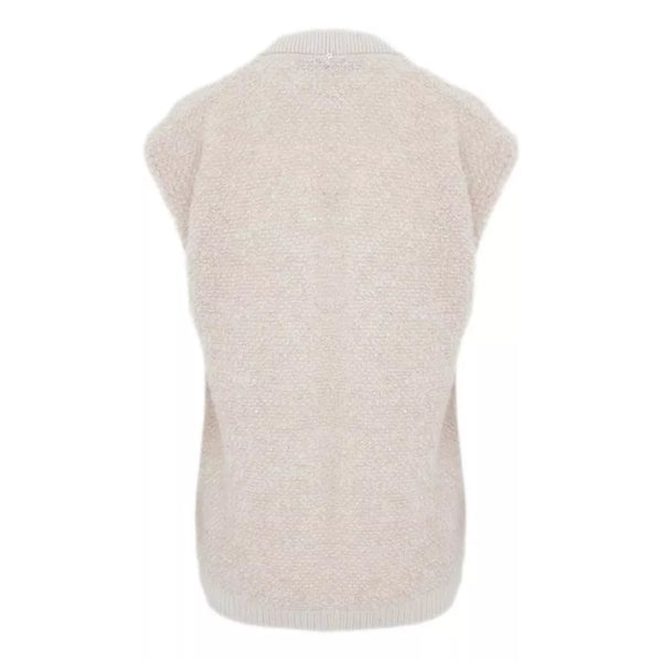 FFC FFC Cashmere Vest Met Rits Champagnekleur - Sisera Laren