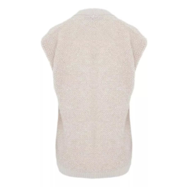FFC FFC Cashmere Vest Met Rits Champagnekleur - Sisera Laren