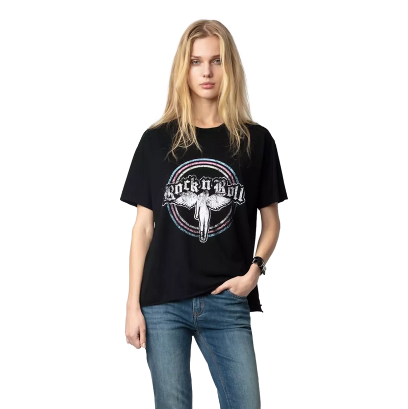 ZADIG & VOLTAIRE Zadig & Voltaire Tommer Fallen Angel T-Shirt Zwart Combi - Match Laren