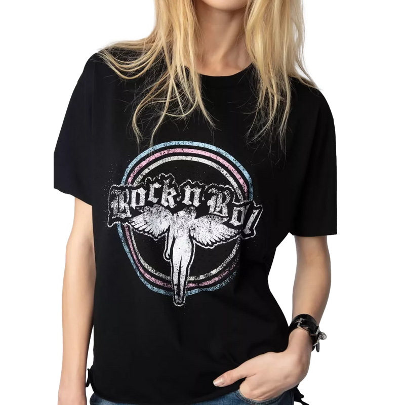 ZADIG & VOLTAIRE Zadig & Voltaire Tommer Fallen Angel T-Shirt Zwart Combi - Match Laren