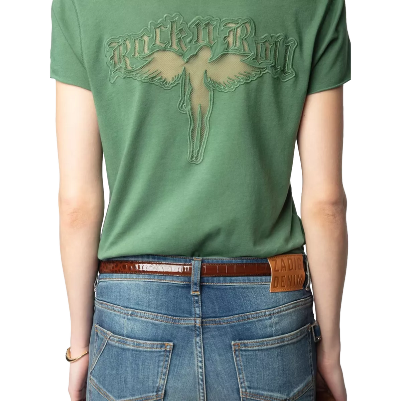 ZADIG & VOLTAIRE Zadig & Voltaire Fallen Angel Visnet T-Shirt Groen - Match Laren