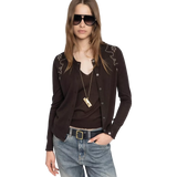 ZADIG & VOLTAIRE Zadig & Voltaire Vest Missya 100% Kasjmier Donkerbruin - Match Laren