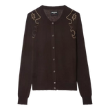 ZADIG & VOLTAIRE Zadig & Voltaire Vest Missya 100% Kasjmier Donkerbruin - Match Laren