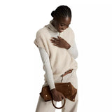 FFC FFC Cashmere Vest Met Rits Champagnekleur - Sisera Laren