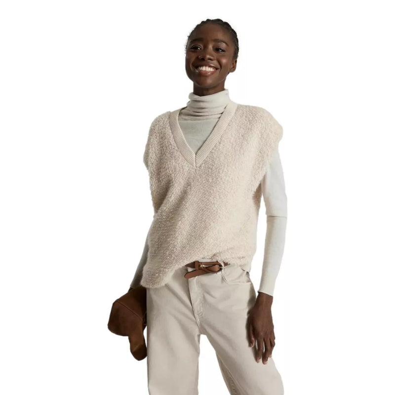 FFC FFC Cashmere Vest Met Rits Champagnekleur - Sisera Laren
