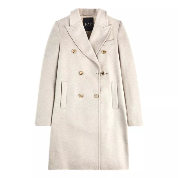 FAY Fay Wollen Cashmere Jas Lichtgrijs - Match Laren
