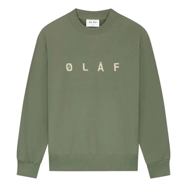 OLAF OLAF Embroidered Crewneck Olijf - Match Laren