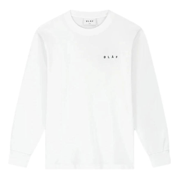 OLAF OLAF Long Sleeve Pixelated Face Tee Wit - Match Laren