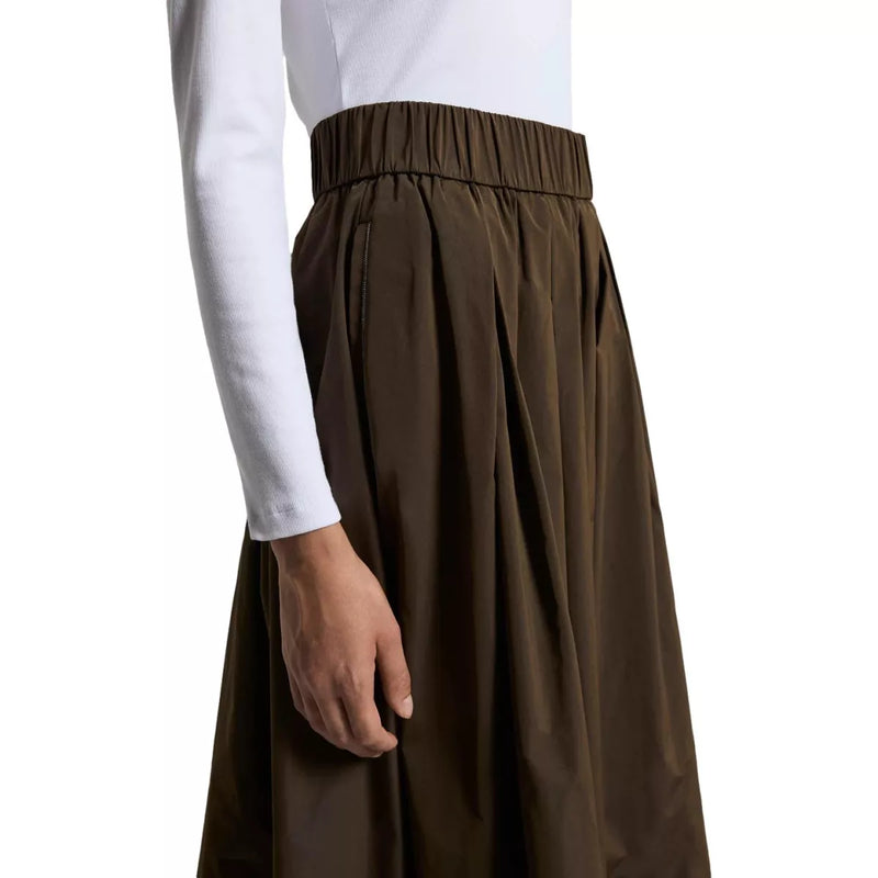 PESERICO Peserico Taffeta Rok Donkerbruin - Match Laren