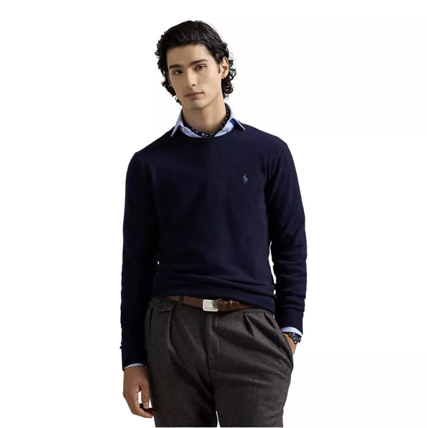 POLO RALPH LAUREN Polo Ralph Lauren Wollen Trui Met Ronde Hals Marineblauw - Match Laren