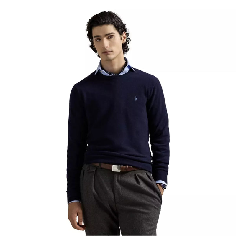 POLO RALPH LAUREN Polo Ralph Lauren Wollen Trui Met Ronde Hals Marineblauw - Match Laren