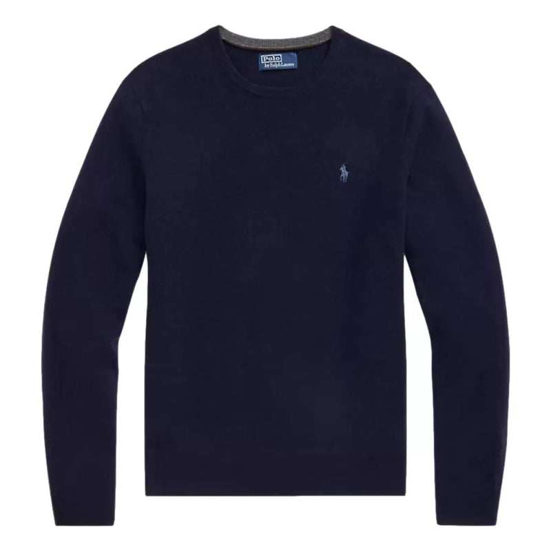 POLO RALPH LAUREN Polo Ralph Lauren Wollen Trui Met Ronde Hals Marineblauw - Match Laren