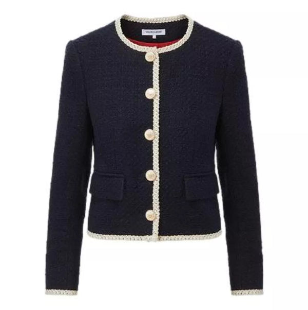 VERONICA BEARD Veronica Beard Mabel Collarless Tweed Jacket Marine - Match Laren