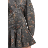 GANNI Ganni Phantom Floral Shirt Jurk Donkergrijs - Sisera Laren