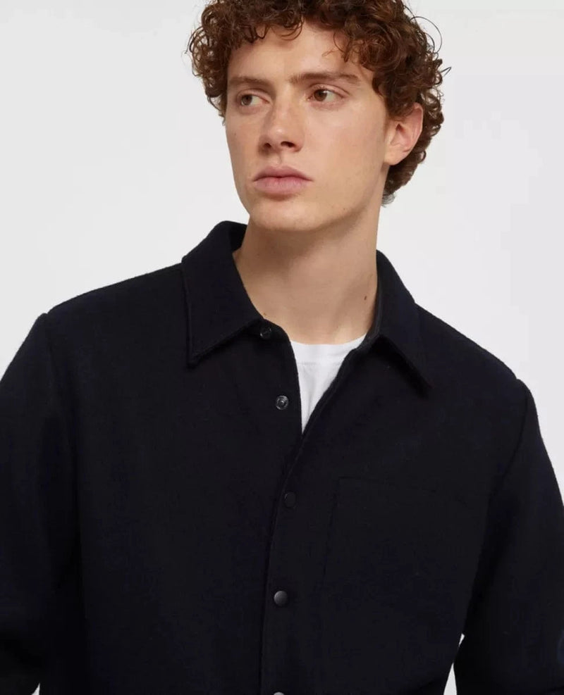 ASPESI OUTDOOR SHIRT S / MARINE ASPESI Boiled Wool Shirt - Match Laren