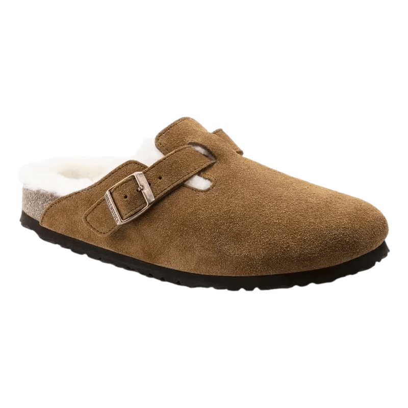 BIRKENSTOCK M SANDAAL Birkenstock Boston Lamsvel Sandaal Camel - Match Laren