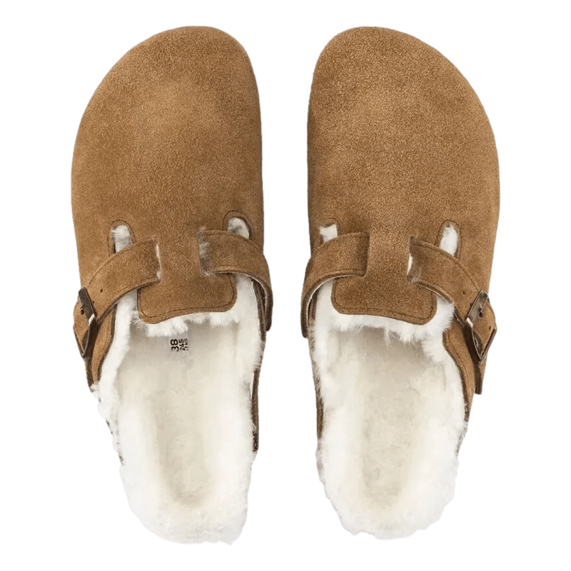 BIRKENSTOCK M SANDAAL Birkenstock Boston Lamsvel Sandaal Camel - Match Laren