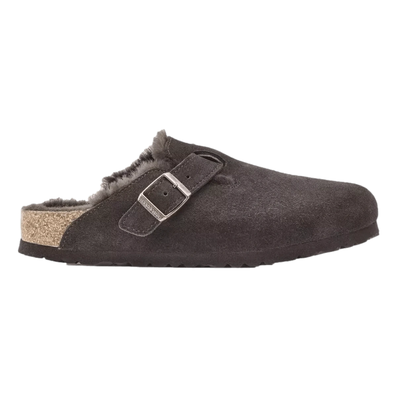 BIRKENSTOCK M SLIPPER 37 / DONKERBRUIN Birkenstock Klomp Boston Shearl Suede Donkerbruin - Match Laren