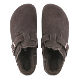 BIRKENSTOCK M SLIPPER Birkenstock Klomp Boston Shearl Suede Donkerbruin - Match Laren
