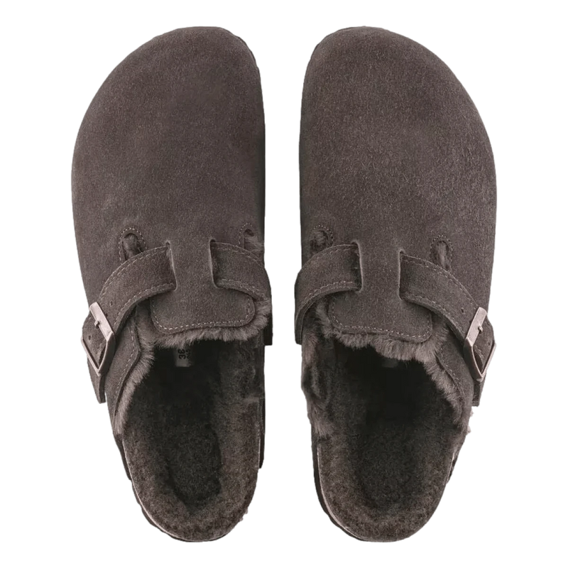BIRKENSTOCK M SLIPPER Birkenstock Klomp Boston Shearl Suede Donkerbruin - Match Laren