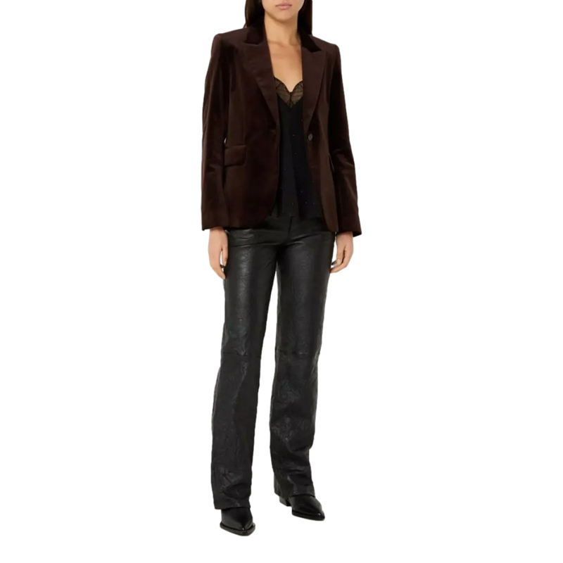 ZADIG & VOLTAIRE Zadig & Voltaire Blazer Vaska Velvet Donkerbruin - Match Laren