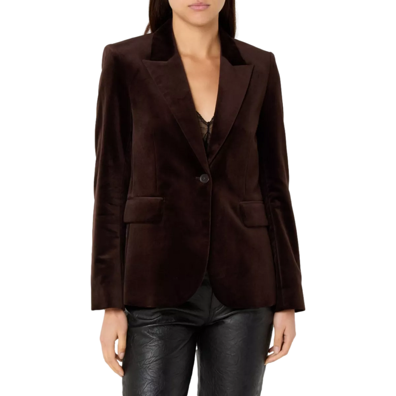 ZADIG & VOLTAIRE Zadig & Voltaire Blazer Vaska Velvet Donkerbruin - Match Laren