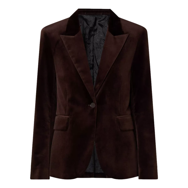 ZADIG & VOLTAIRE Zadig & Voltaire Blazer Vaska Velvet Donkerbruin - Match Laren