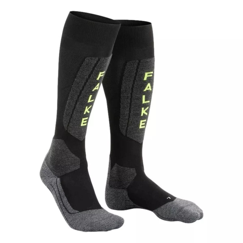 FALKE SKISOKKEN 44/45 / LIME FALKE Skisokken SK5 Expert Heren Zwart/Lime - Match Laren