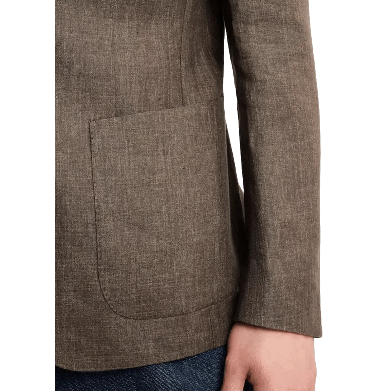 FAY M BLAZER Fay Blazer In Délavé Linnen Bruin - Match Laren