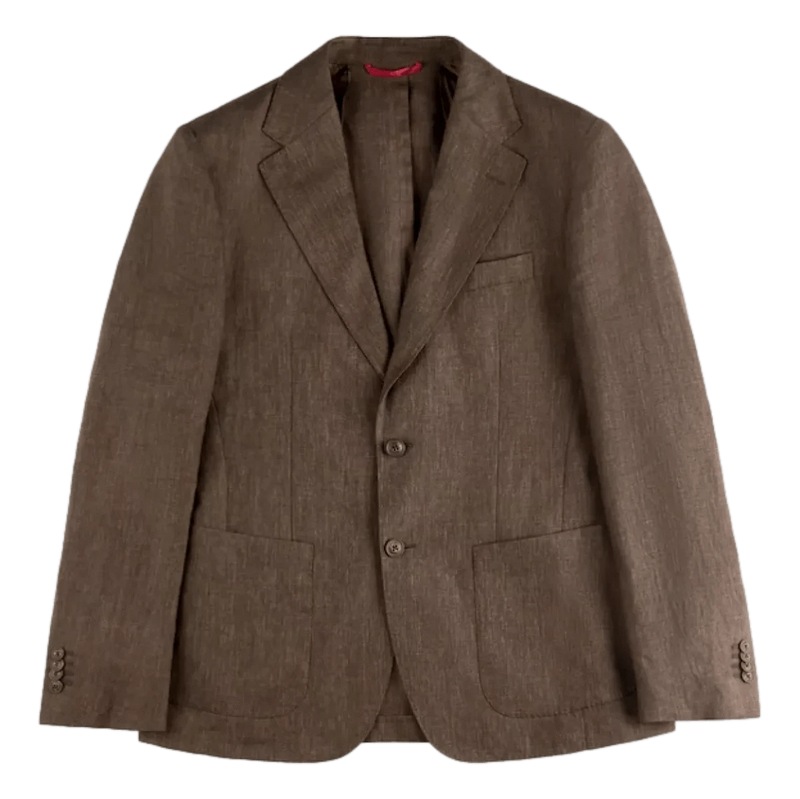 FAY M BLAZER Fay Blazer In Délavé Linnen Bruin - Match Laren
