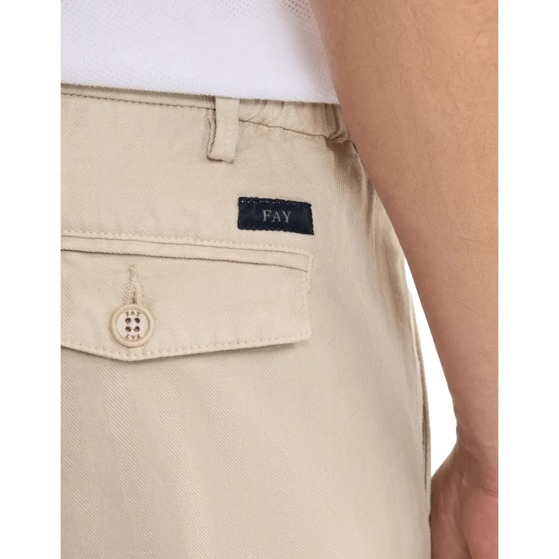 FAY M BROEK Fay Broek In Stretch Gabardine Zand - Match Laren