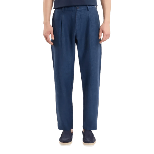 FAY M BROEK Fay Broek Van Délavé Linnen Canvas Jeans Blauw - Match Laren